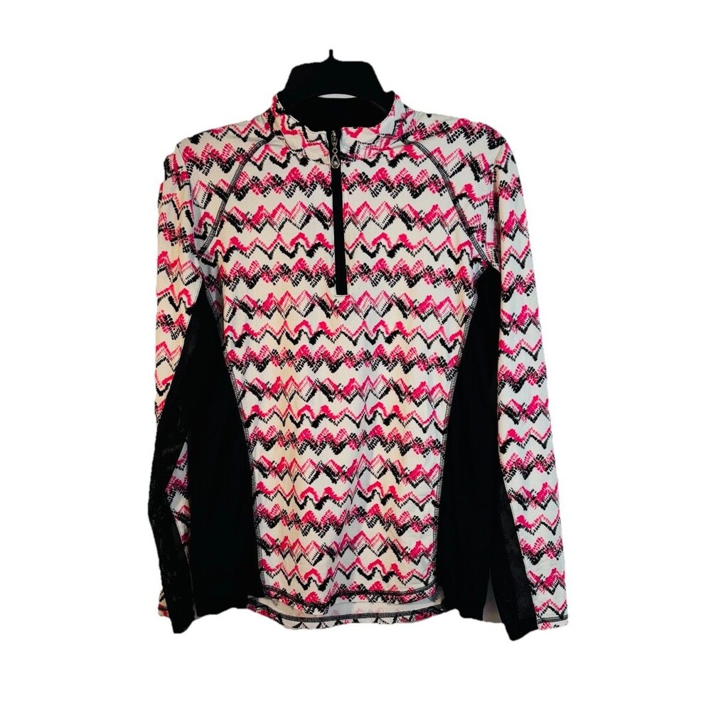 SanSoleil Shirt Womens Medium Quarter Zip UPF 50 Long Sleeve Golf Pickleball